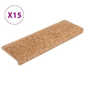 Beige Carpet Stair Treads - Set of 15 | Hipomarket UK