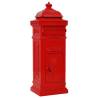 Vintage Red Aluminium Pillar Letterbox - Rustproof & Elegant