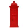 Vintage Red Aluminium Pillar Letterbox - Rustproof & Elegant