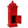 Vintage Red Aluminium Pillar Letterbox - Rustproof & Elegant