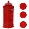 Vintage Red Aluminium Pillar Letterbox - Rustproof & Elegant