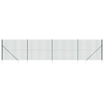 Wire Mesh Fence with Spike Anchors Green 2x10 m | HIPO Market