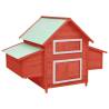 Red & White Chicken Coop 152x96x110 cm - Solid Firwood