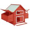 Red & White Chicken Coop 152x96x110 cm - Solid Firwood