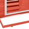 Red & White Chicken Coop 152x96x110 cm - Solid Firwood