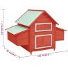 Red & White Chicken Coop 152x96x110 cm - Solid Firwood