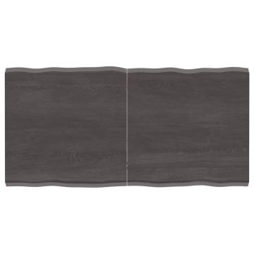 Table Top Dark Brown Solid Wood 120x60 cm - Live Edge Design