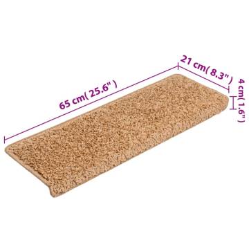 Beige Carpet Stair Treads - Set of 15 | Hipomarket UK