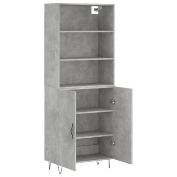 Stylish Highboard Concrete Grey - Durable Engineered Wood | HipoMarket