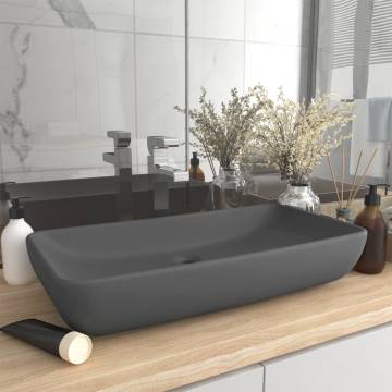 Luxury Rectangular Matt Dark Grey Sink | Hipomarket