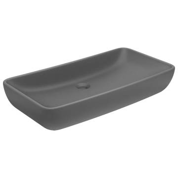 Luxury Rectangular Matt Dark Grey Sink | Hipomarket