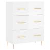 Stylish Highboard High Gloss White - 69.5x34x180 cm