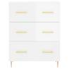 Stylish Highboard High Gloss White - 69.5x34x180 cm