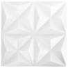 3D Wall Panels - Origami White 48 pcs 12 m² | HipoMarket UK