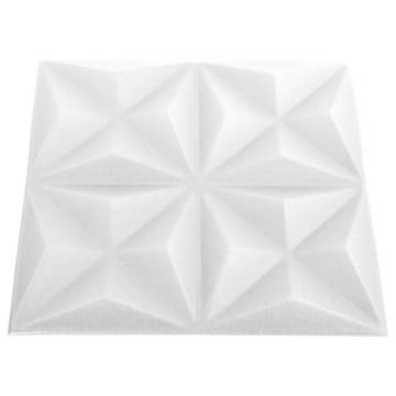 3D Wall Panels - Origami White 48 pcs 12 m² | HipoMarket UK