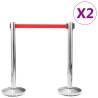 4 pcs Stainless Steel Stanchions with Retractable Belts