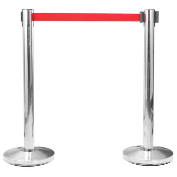 4 pcs Stainless Steel Stanchions with Retractable Belts