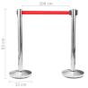 4 pcs Stainless Steel Stanchions with Retractable Belts