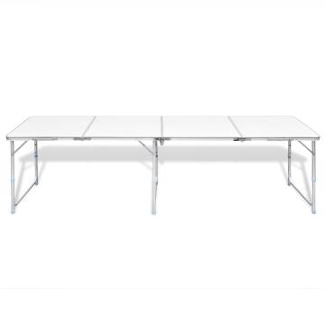 Adjustable Foldable Camping Table - Aluminium 240 x 60 cm