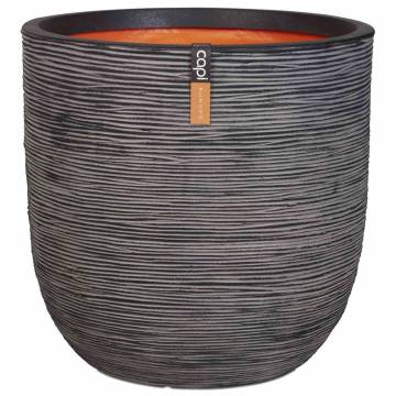 Capi Egg Planter Nature Rib 54x52 cm Anthracite - Eco-Friendly Pot