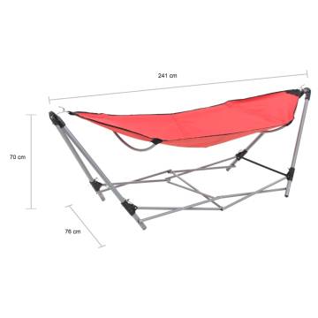 Red Hammock with Foldable Stand - Relax Anywhere | Hipo Market