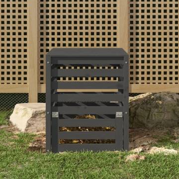 Composter Grey 63.5x63.5x77.5 cm Solid Wood Pine | HipoMarket