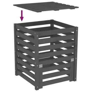 Composter Grey 63.5x63.5x77.5 cm Solid Wood Pine | HipoMarket