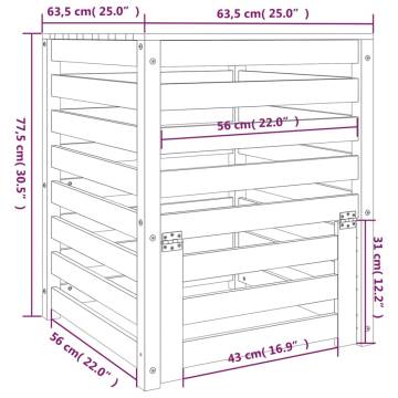 Composter Grey 63.5x63.5x77.5 cm Solid Wood Pine | HipoMarket