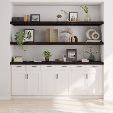 Wall Shelf Dark Brown - Solid Oak Wood Storage Solution