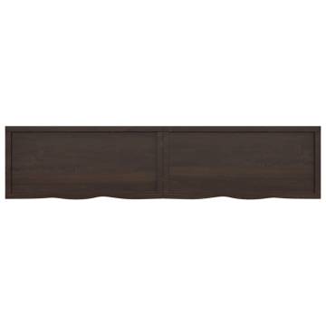 Wall Shelf Dark Brown - Solid Oak Wood Storage Solution