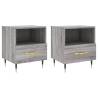 Stylish Grey Sonoma Bedside Cabinets - 2 Pcs - Hipomarket