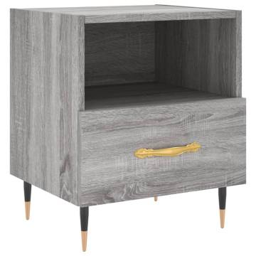 Stylish Grey Sonoma Bedside Cabinets - 2 Pcs - Hipomarket