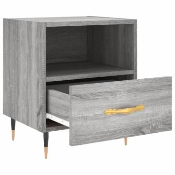 Stylish Grey Sonoma Bedside Cabinets - 2 Pcs - Hipomarket