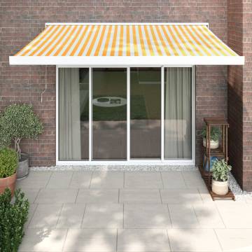 Retractable Awning Yellow & White 3x2.5m - Durable & Stylish