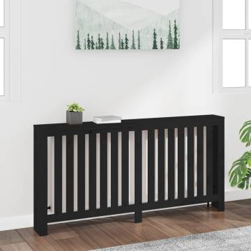 Black Radiator Cover - Solid Pine Wood | 169x19x84 cm