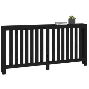 Black Radiator Cover - Solid Pine Wood | 169x19x84 cm