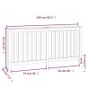 Black Radiator Cover - Solid Pine Wood | 169x19x84 cm