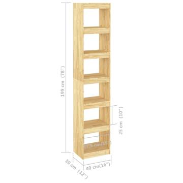 Stylish Solid Pinewood Book Cabinet & Room Divider - 199 cm