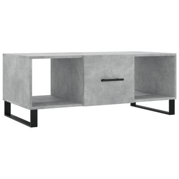 Stylish Concrete Grey Coffee Table - 102x50x40 cm