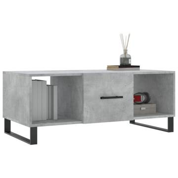 Stylish Concrete Grey Coffee Table - 102x50x40 cm