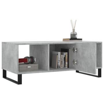 Stylish Concrete Grey Coffee Table - 102x50x40 cm