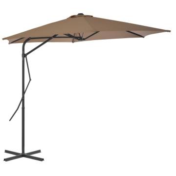 Outdoor Parasol with Steel Pole 300 cm - Taupe | Hipo Market