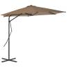 Outdoor Parasol with Steel Pole 300 cm Taupe Colour taupe 