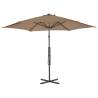 Outdoor Parasol with Steel Pole 300 cm - Taupe | Hipo Market