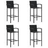 Bar Stools 4 pcs Black Poly Rattan Colour black Quantity in Package 4 