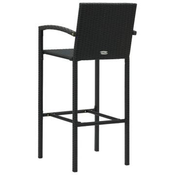 Bar Stools 4 pcs Black Poly Rattan - Stylish & Durable