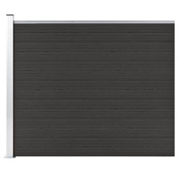 WPC Fence Panel 175x146 cm Black - Durable Garden Barrier