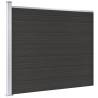 WPC Fence Panel 175x146 cm Black - Durable Garden Barrier