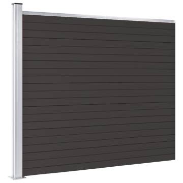 WPC Fence Panel 175x146 cm Black - Durable Garden Barrier