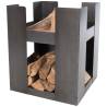 RedFire Hollola Grey Steel Fire Pit - Unique Garden Fireplace